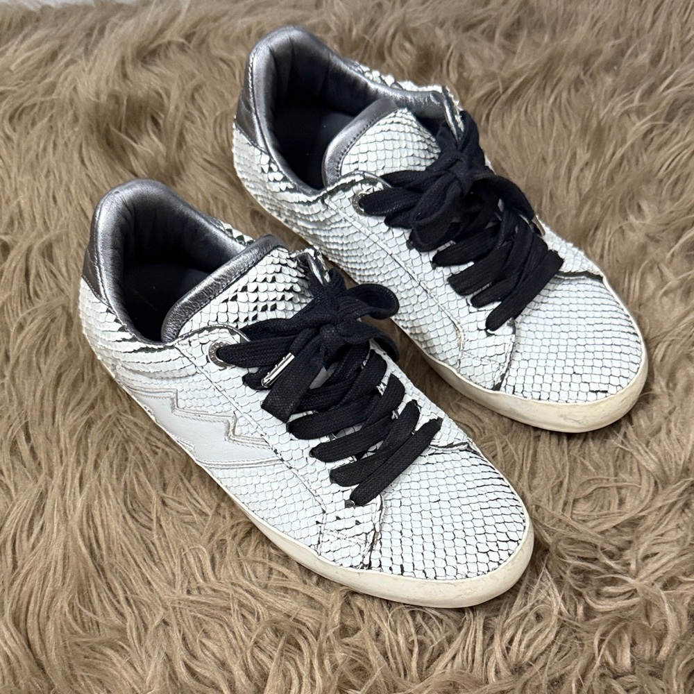 Zadig & Voltsire  White and Black Sneakers size 37 or 6.5 to 7